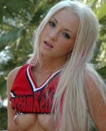 Dream Kelly in a cheerleader uniform gets naked