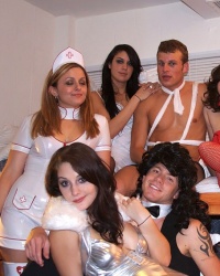 College Coeds Throw A Halloween Party