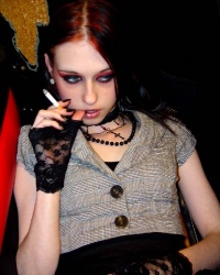 Slutty Liz Vicious Shows Some Pale Skin